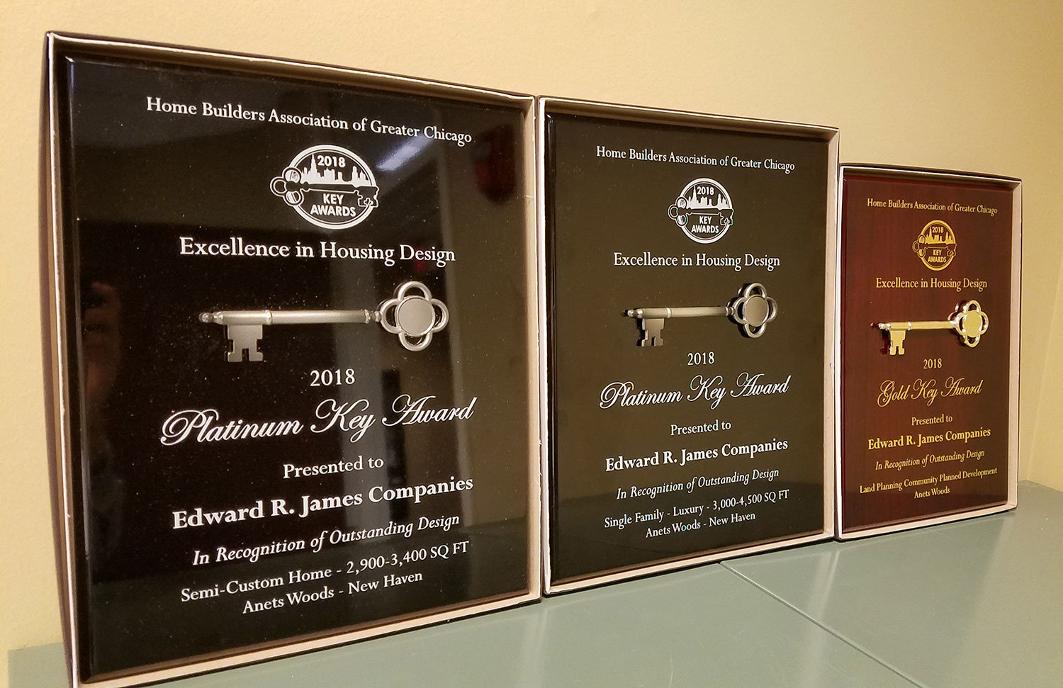 ERJames Wins Big 2 Platinum and One Gold Key Award Edward R. James Homes