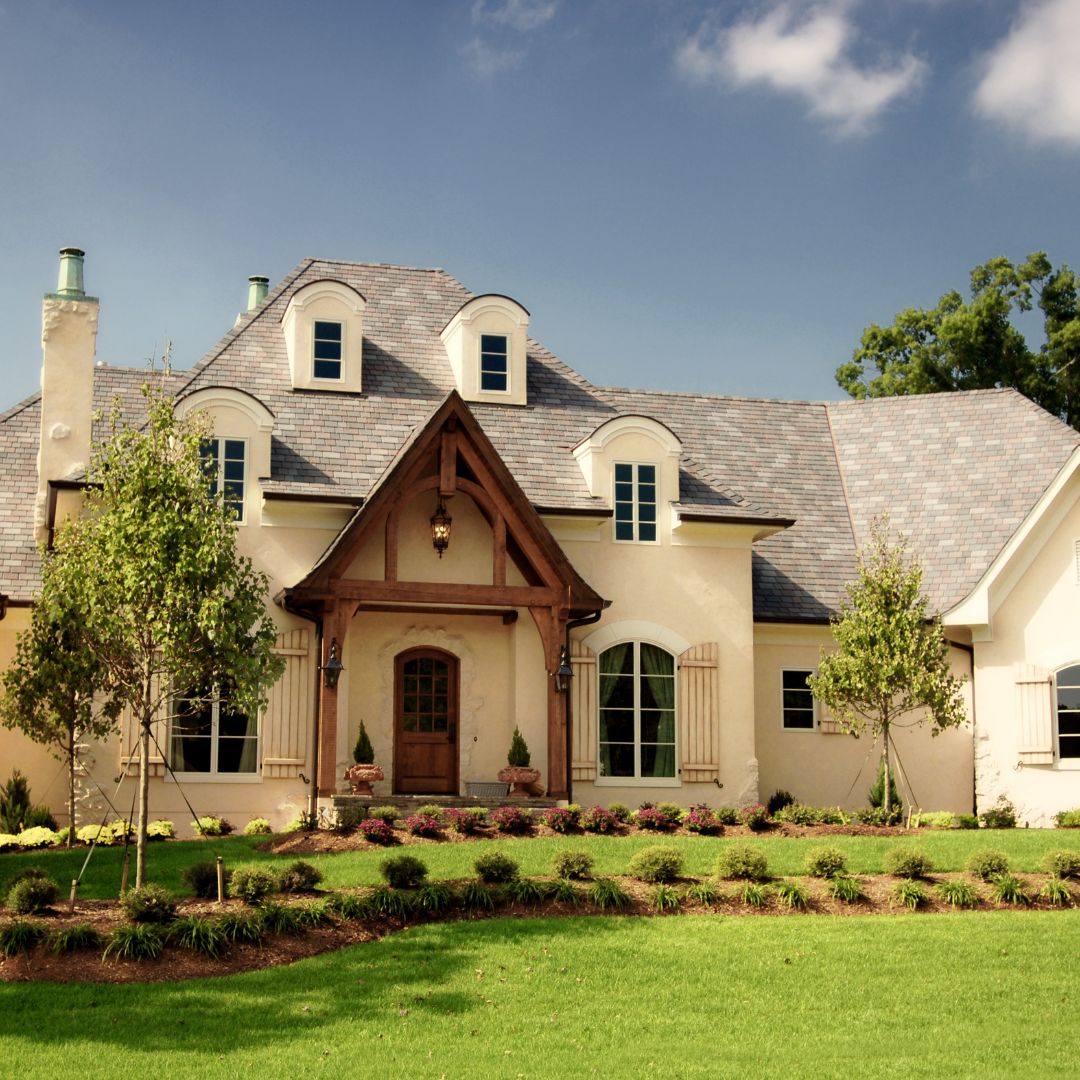 white luxury home exterior